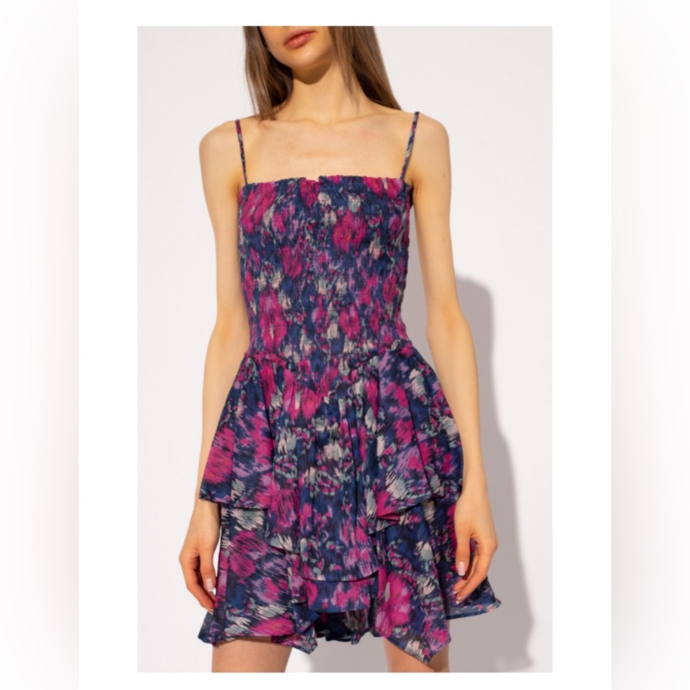 Auth Isabel Marant Women's Anka Floral Printed Cotton Mini Dress 36 $120